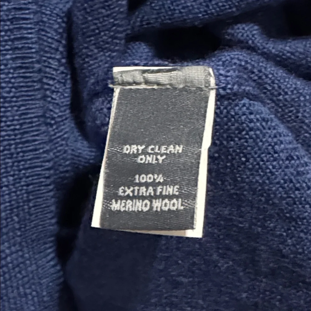 Bonobos Extra Fine Merino Wool V Neck Pullover Sweater Blue Preppy Academia-L